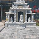 克拉玛依芝麻白中国黑石材套墓 花岗岩墓碑