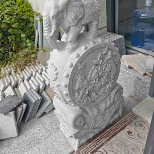 克拉玛依芝麻白抱鼓石 庭院抱鼓石