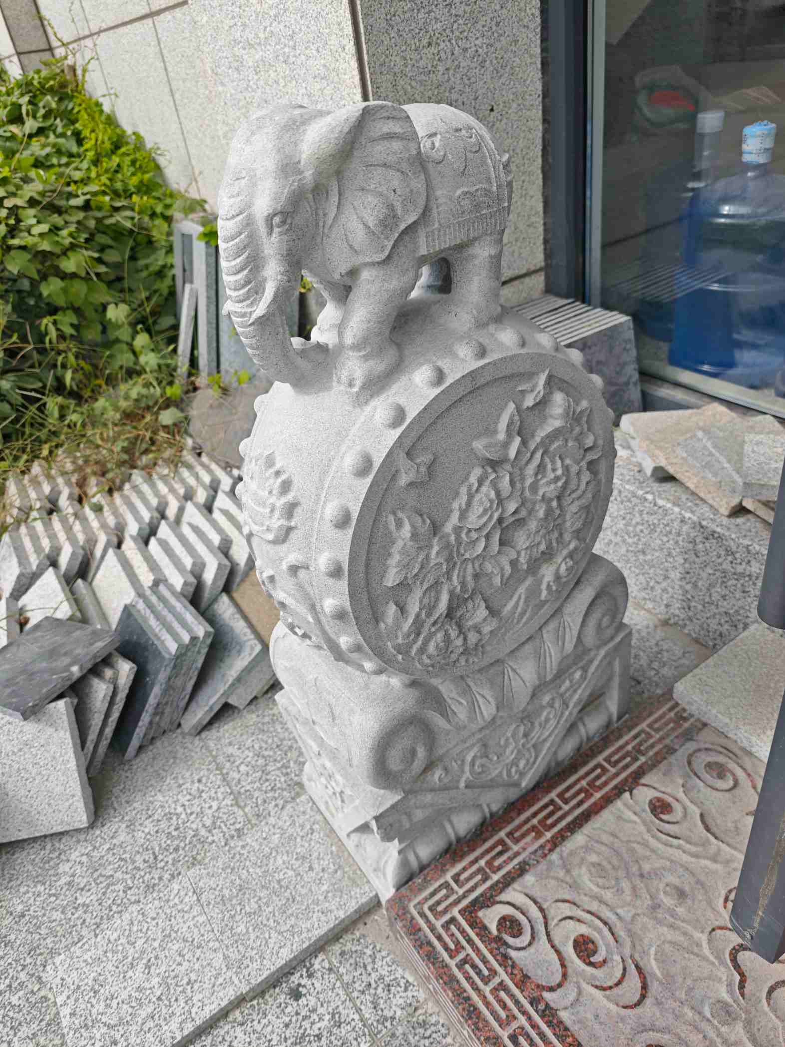 克拉玛依芝麻白抱鼓石 庭院抱鼓石